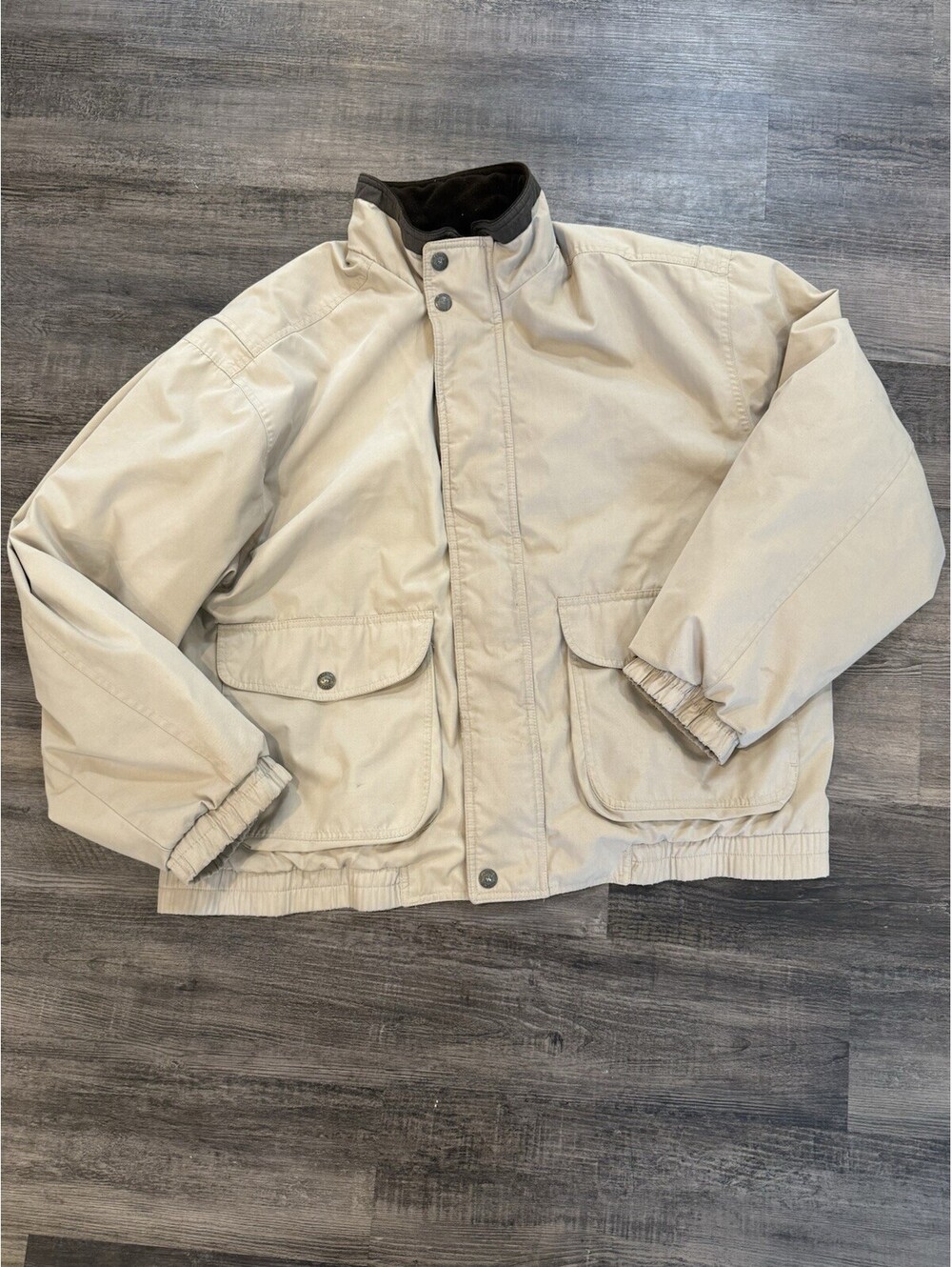 Pacific Trail Vintage Men's Khaki Full Zip And Snap Jacket Size Extra Large XL